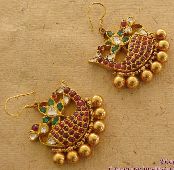 fish shaped ruby earrings from mehta jewellers